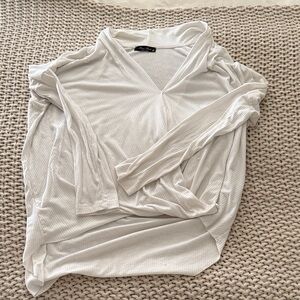 Final Touch Cream V-Neck Long Sleeve Top